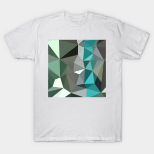 Persian Green Abstract Low Polygon Background T-Shirt